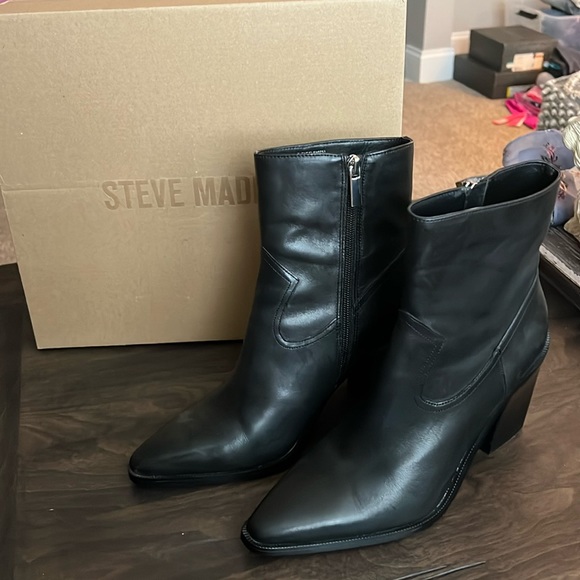 Steve Madden black elene leather boot - Picture 1 of 7